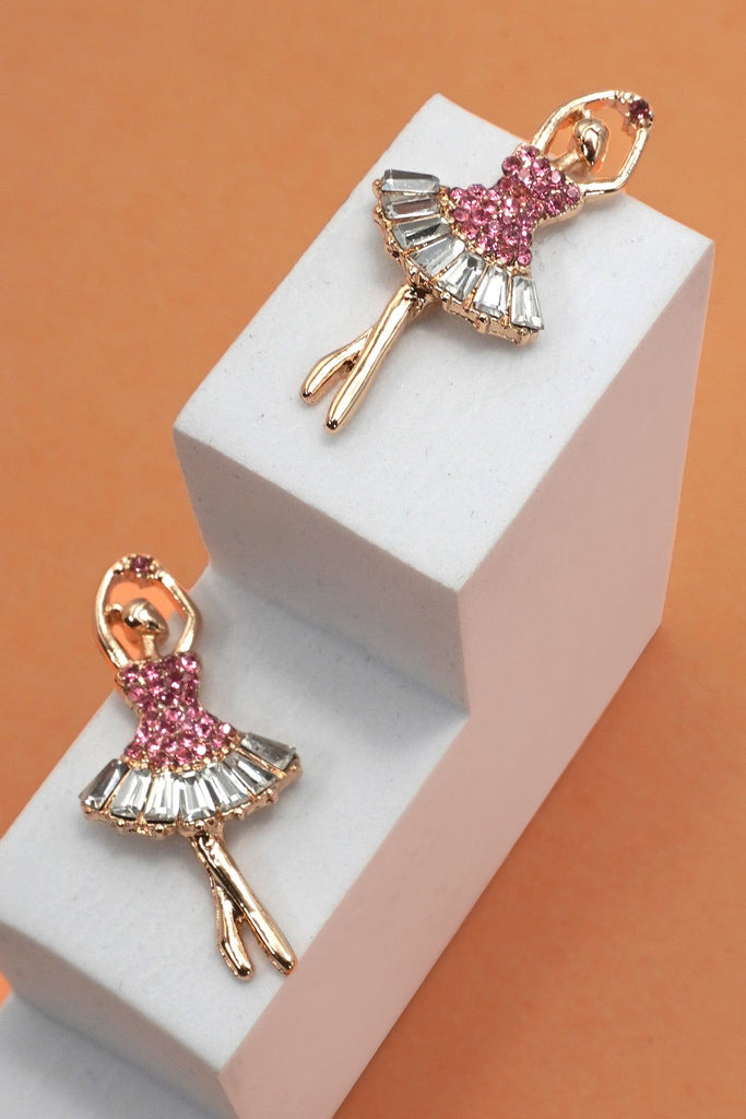 RHINESTONE BALLERINA STUD EARRINGS | 31E50381