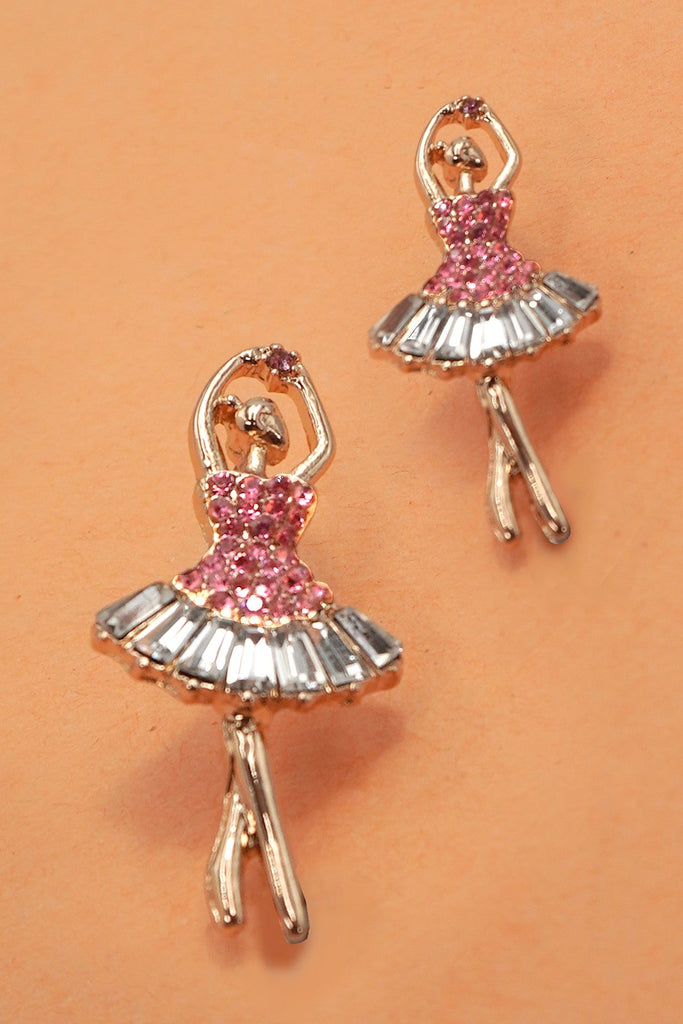 RHINESTONE BALLERINA STUD EARRINGS | 31E50381