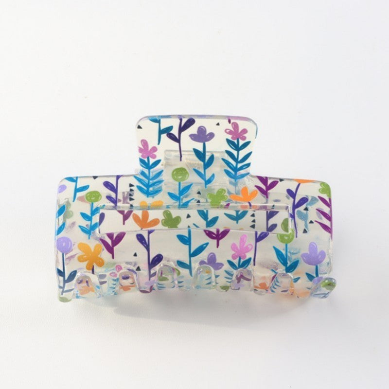 JUMBO FLORAL SUNFLOWER RECTANGLE HAIR CLAW CLIPS | 40H899