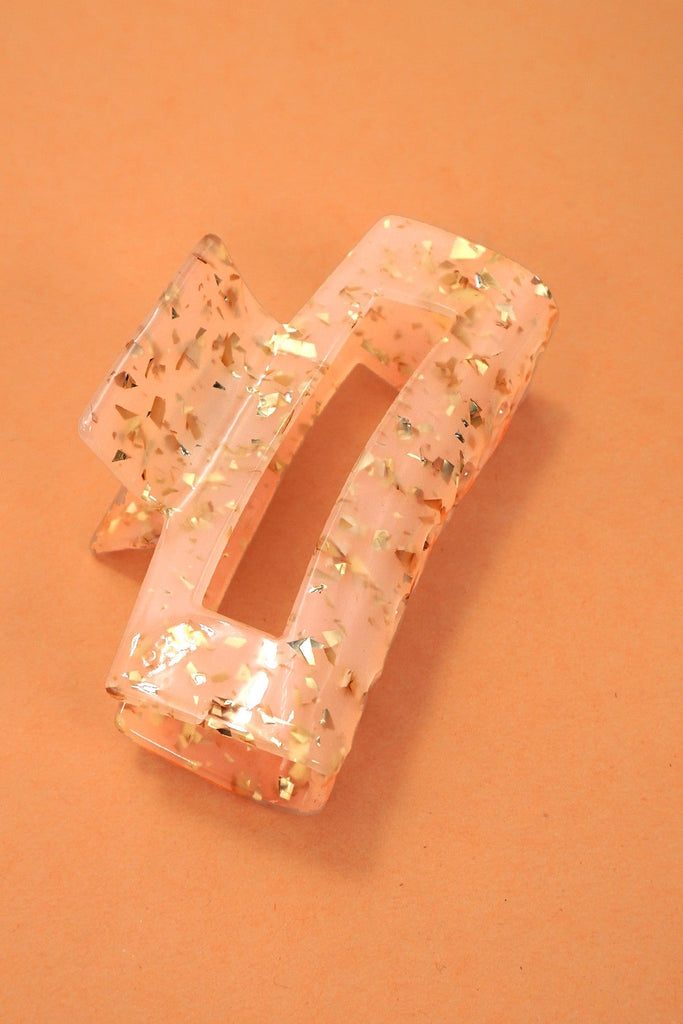 LARGE TRENDY GLITTER RECTANGLE HAIR CLAW CLIPS | 40H901
