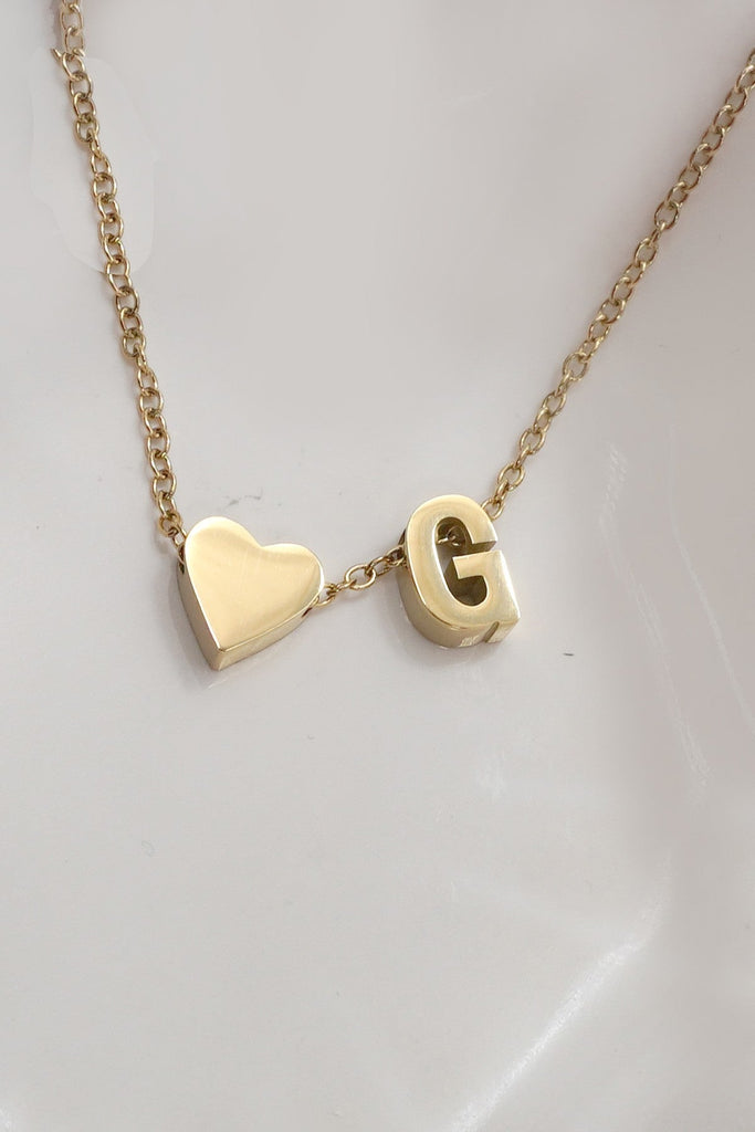 18K STAINLESS STEEL TARNISH FREE INITIAL NECKLACE | 40NK9440
