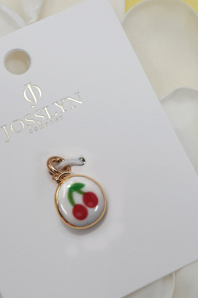 CHARM-PORCELAIN BOW CHERRY WITH SPRING RING CLASP | 80CM1101
