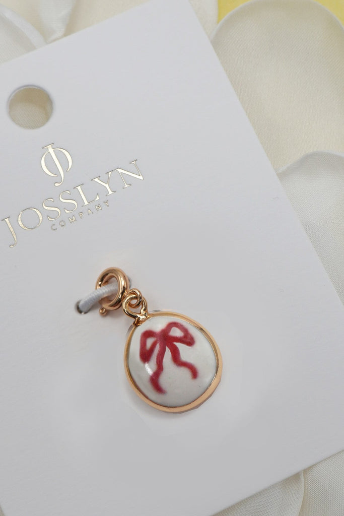 CHARM-PORCELAIN BOW CHERRY WITH SPRING RING CLASP | 80CM1101