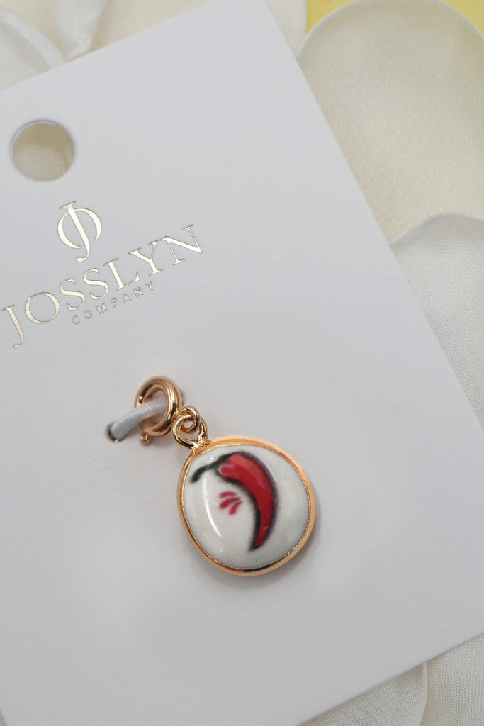 CHARM-PORCELAIN BOW CHERRY WITH SPRING RING CLASP | 80CM1101
