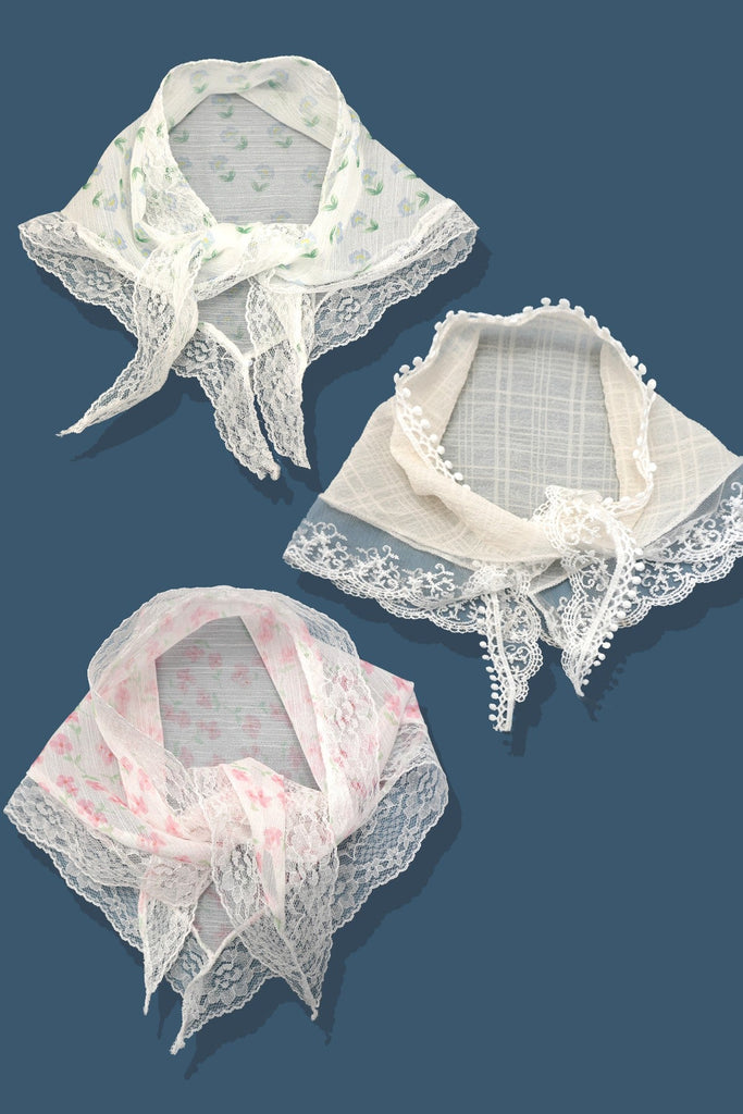 LACE FLORAL BANDANA HAIR SCARF HAIR BAND | 40H910