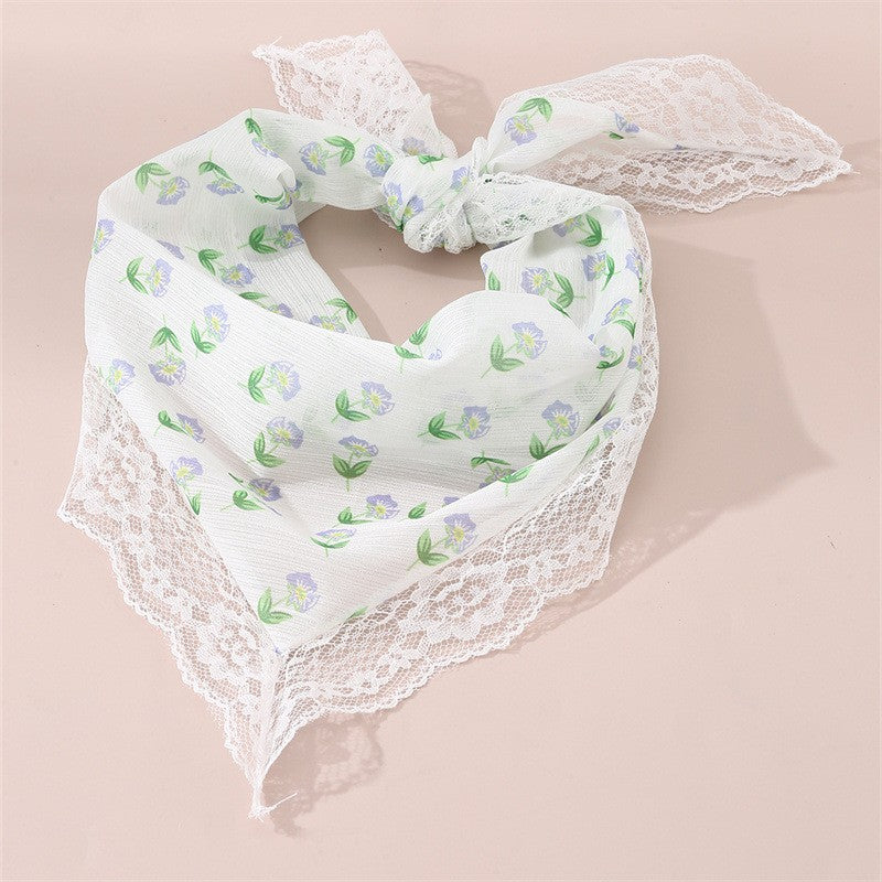 LACE FLORAL BANDANA HAIR SCARF HAIR BAND | 40H910