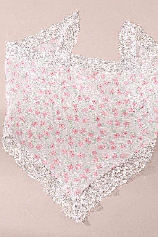 LACE FLORAL BANDANA HAIR SCARF HAIR BAND | 40H910