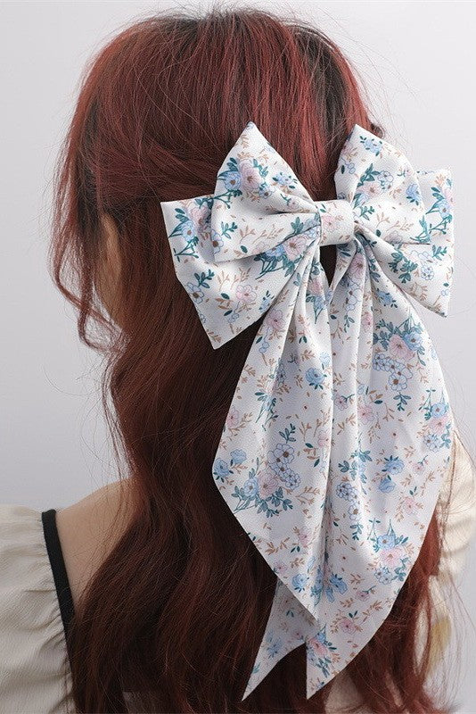 TRENDING DITSY FLORAL BOW RIBBON HAIR CLIPS | 40H909