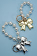 BAG CHARM-PEARL BOW KEYCHAIN BAG CHARM | 40KC146