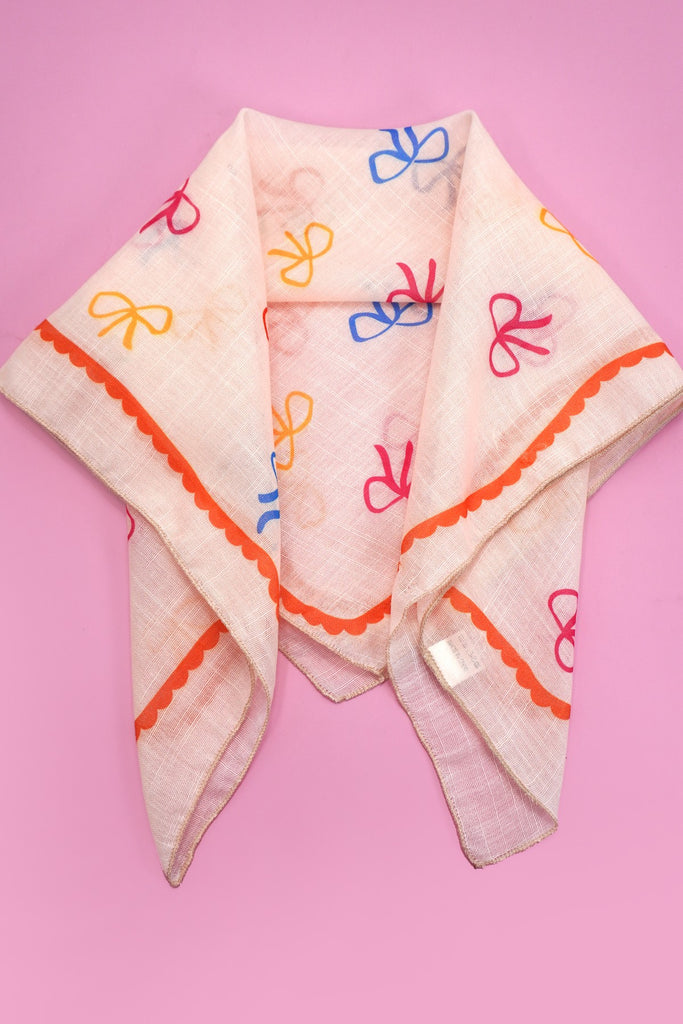 MULTI COLOR BOW PRINT BANDANA SCARF | 40SC637