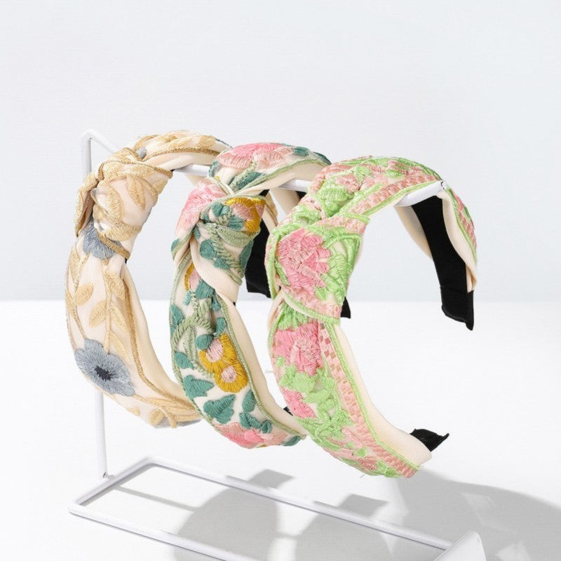 FLORAL COTTAGECORE EMBROIDERY HAIR BAND HEADBAND | 40HB166