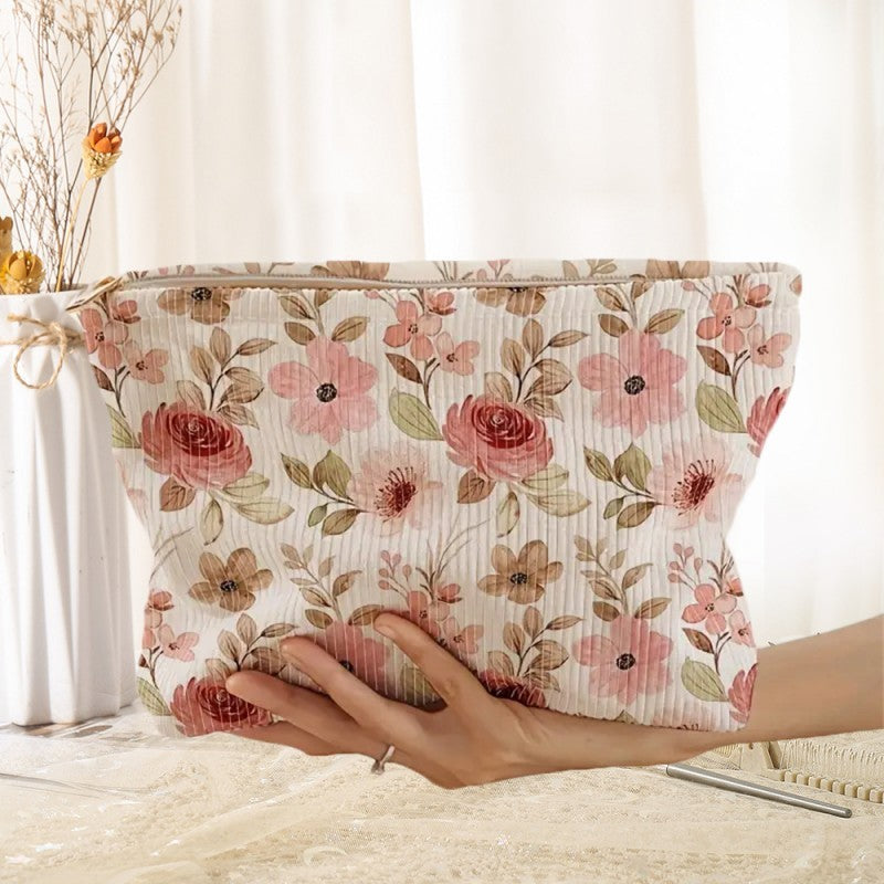 TRAVEL FLORAL COSMETIC MAKEUP POUCH BAG | 40P558