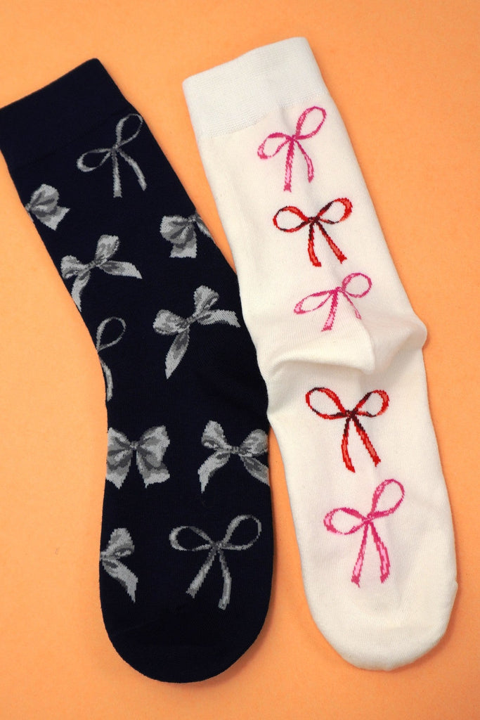 BOW MID CALF LENGTH SOCKS | 40S02062