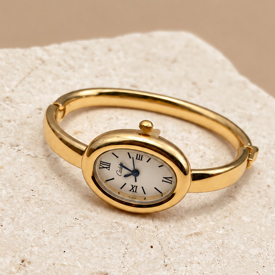 Gold-Tone Oval Bangle Analog Watch | 40WTH101