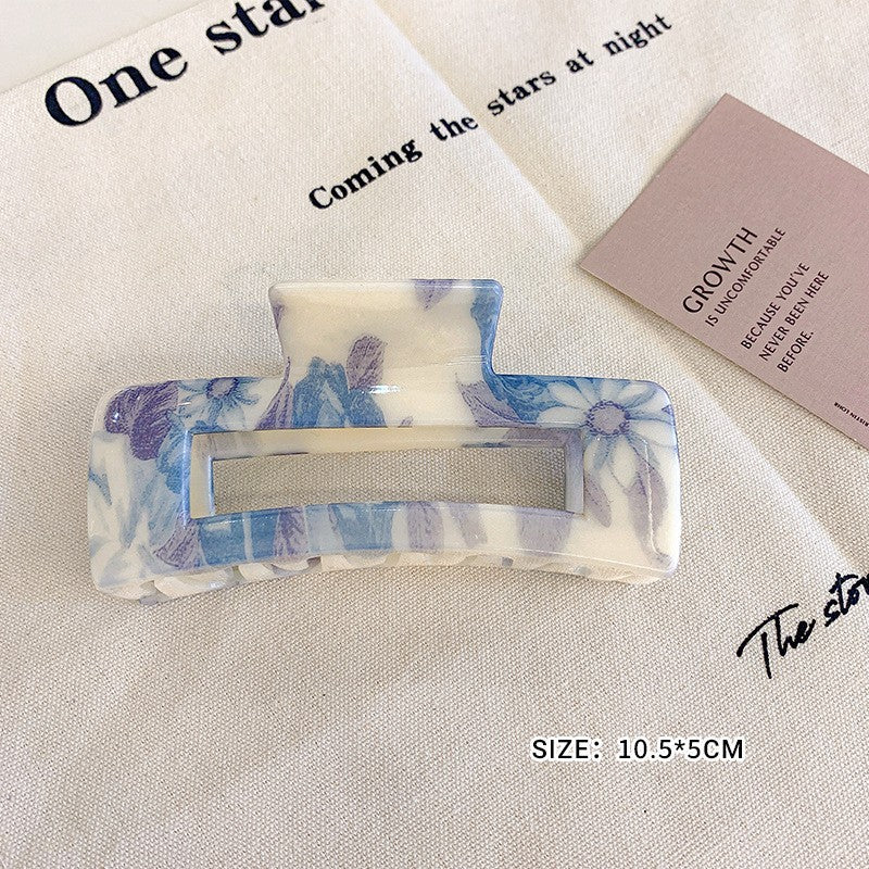 LARGE COLORFUL WAIVY RECTANGLE HAIR CLAW CLIPS | 40H918