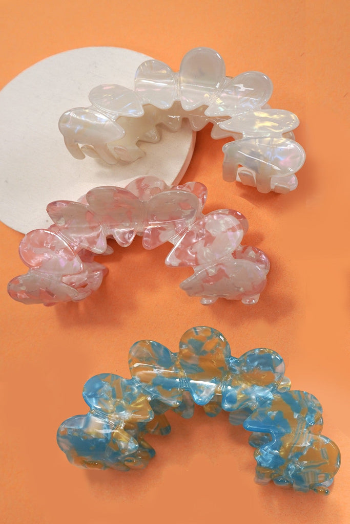 HALF MOON FLOWER TOILE PATTERN HAIR CLAW CLIPS | 40H919