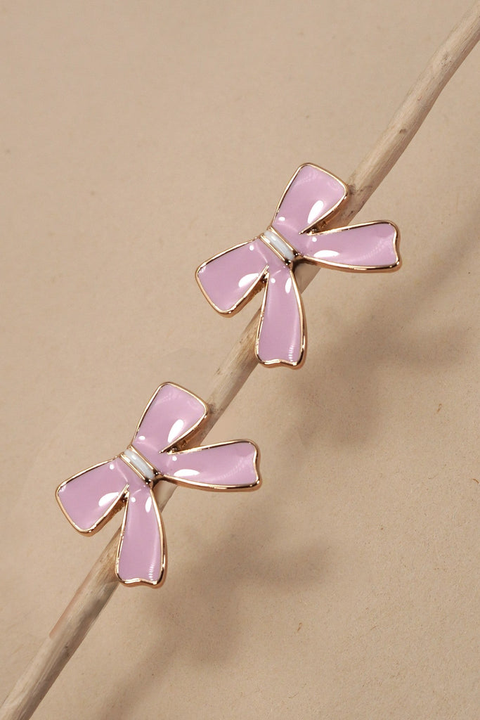 CLASSIC CHARMING PINK BOW EARRINGS | 31E50526