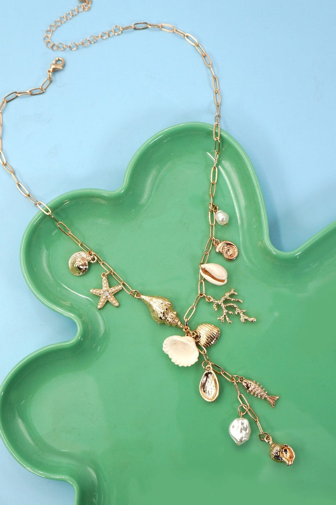 SEA LIFE CHARM FISH PUKA SEASHELL Y NECKLACE | 80N91679