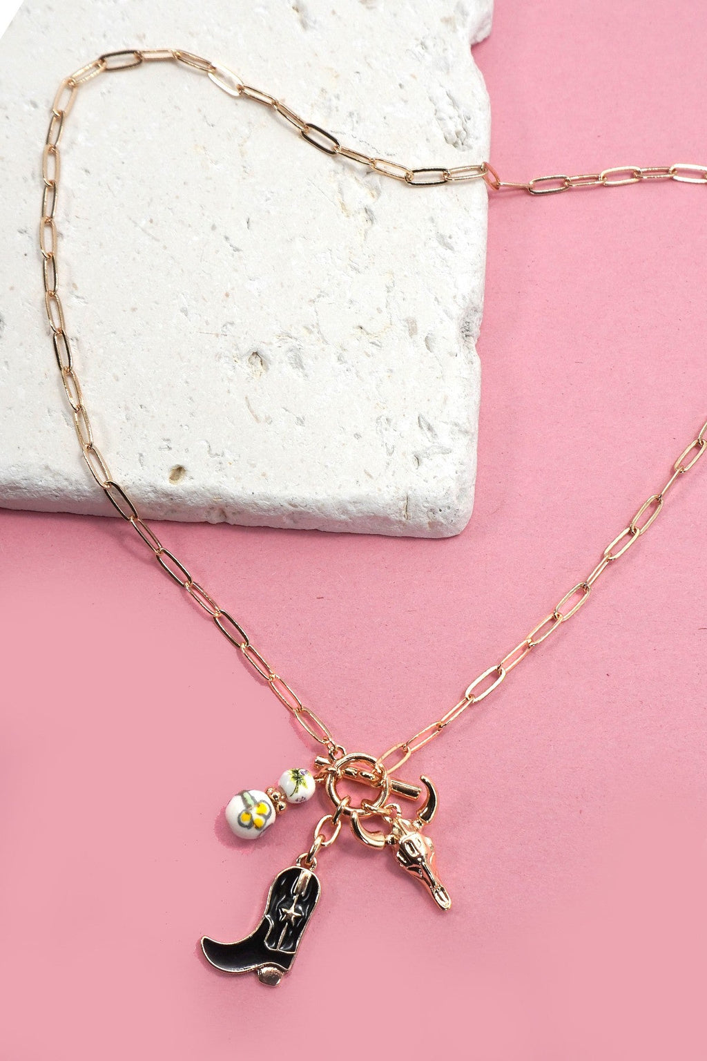 CERAMIC PORCELAIN WESTERN CHARM TOGGLE NECKLACE | 80N91669