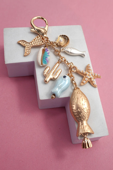 BAG CHARM-SEA LIFE PORCELAIN FISH STAR FISH FIN | 80K060