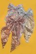 SEQUIN GLITTER ORGANZA BOW RIBBON HAIR CLIPS | 40H921