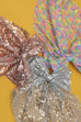 SEQUIN GLITTER ORGANZA BOW RIBBON HAIR CLIPS | 40H921
