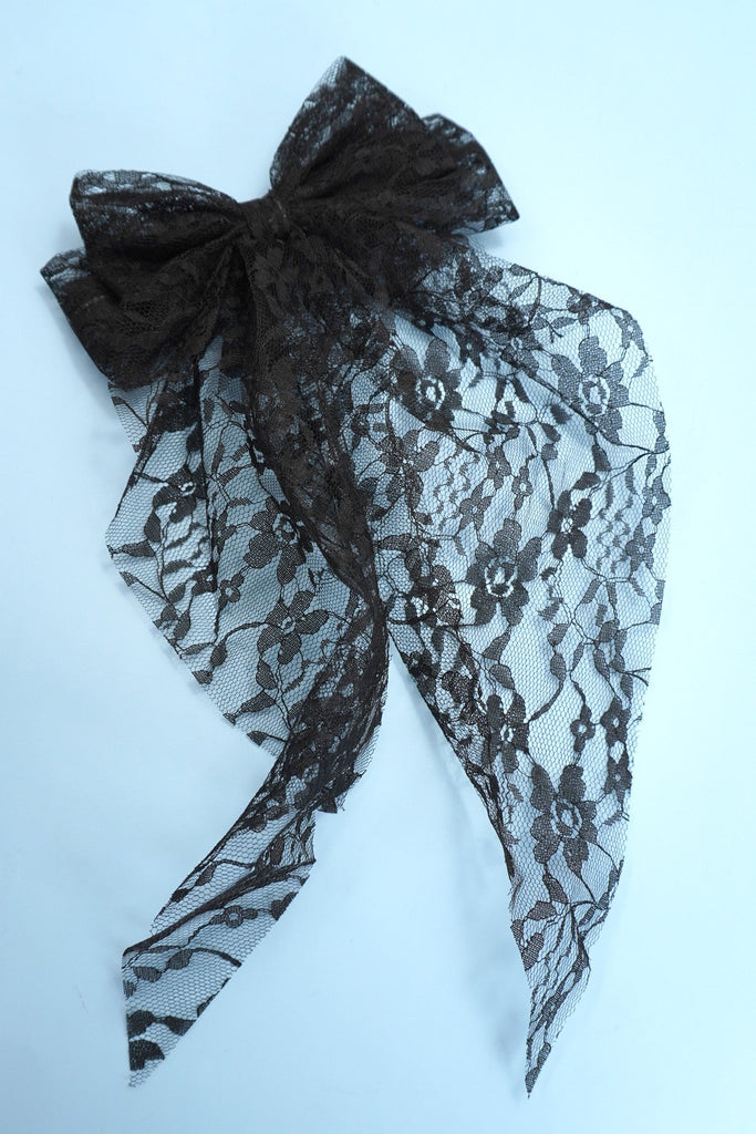 PRETTY ORGANZA LACE BOW RIBBON HAIR CLIPS | 40H922
