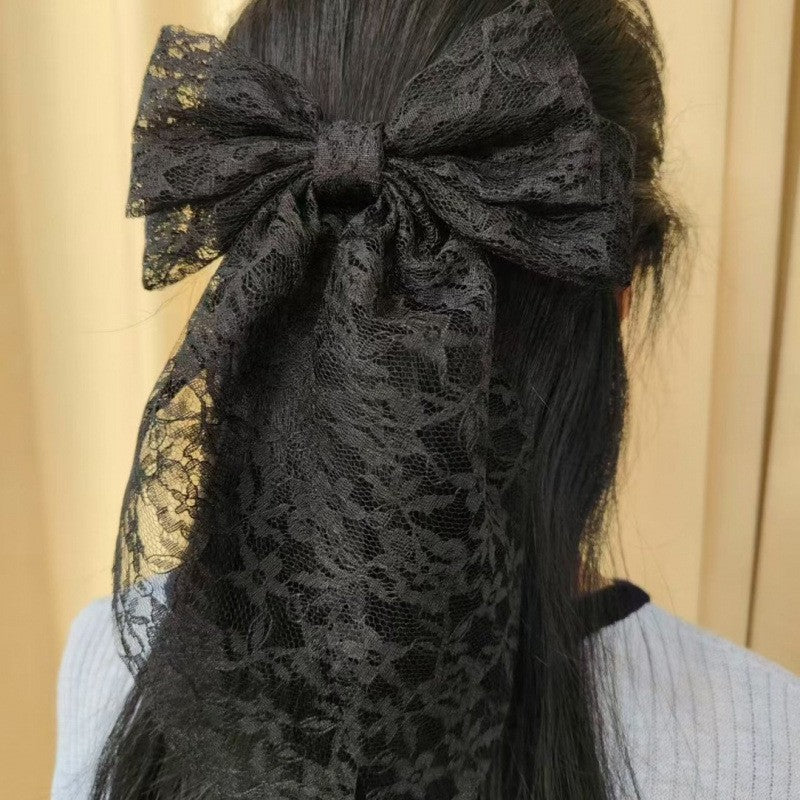 PRETTY ORGANZA LACE BOW RIBBON HAIR CLIPS | 40H922