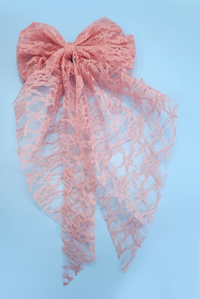 PRETTY ORGANZA LACE BOW RIBBON HAIR CLIPS | 40H922