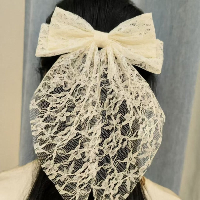 PRETTY ORGANZA LACE BOW RIBBON HAIR CLIPS | 40H922