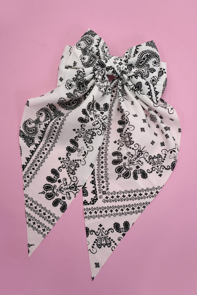 PAISLEY BOHO VINTAGE BOW RIBBON HAIR CLIPS | 40H924