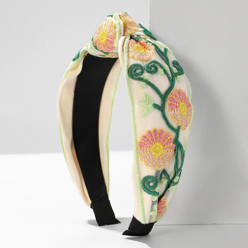 COLORFUL FLORAL EMBROIDERY HAIR BAND HEADBAND | 40HB170