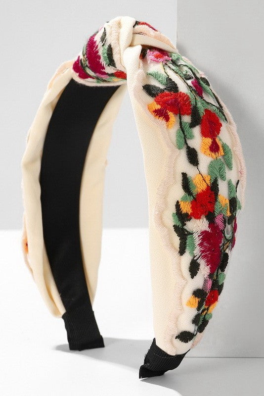 COLORFUL FLORAL EMBROIDERY HAIR BAND HEADBAND | 40HB170