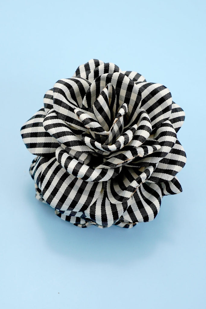 CHECKER FLORAL FABRIC HAIR CLAW CLIPS | 40H930