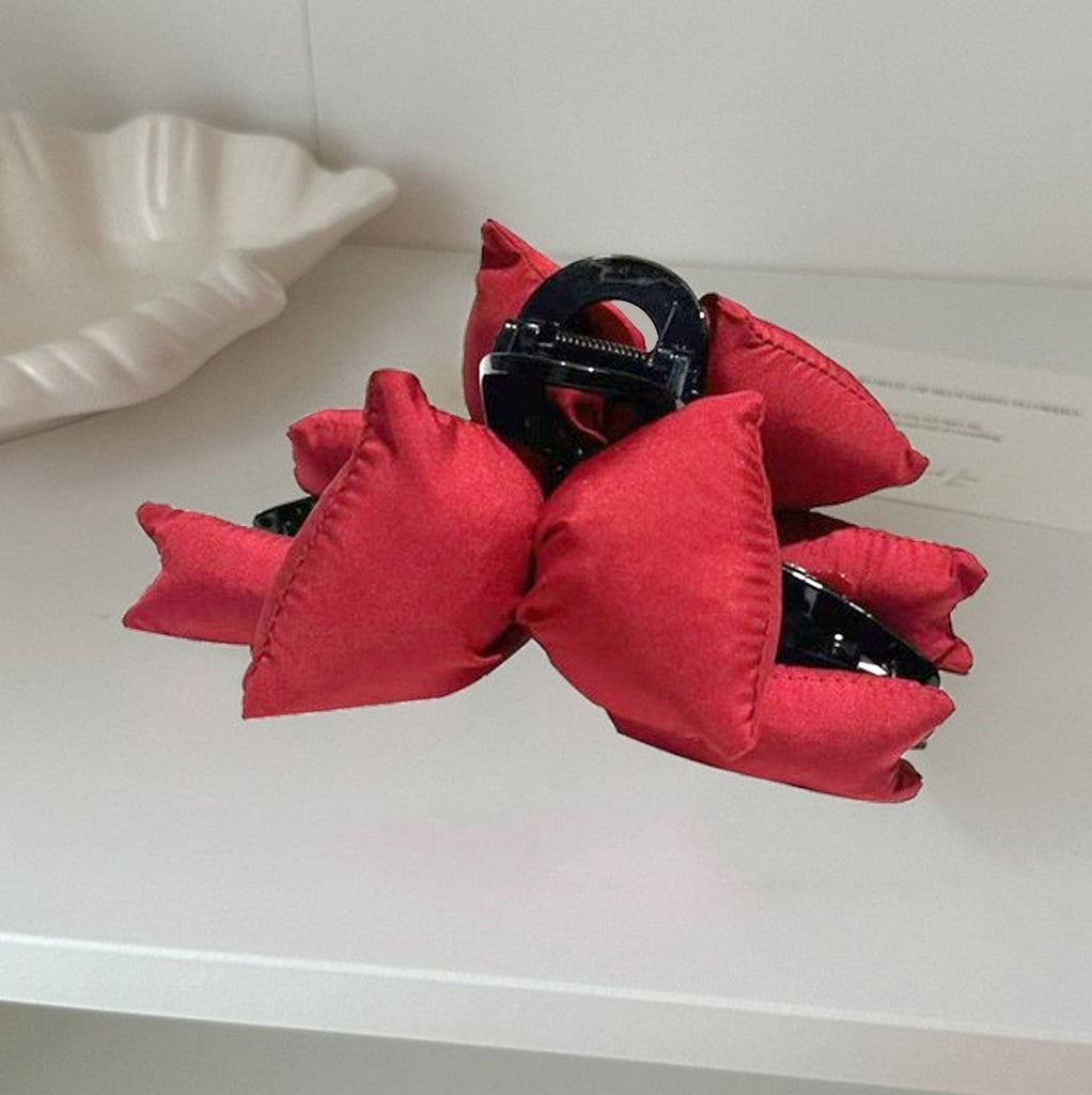 LARGE TRENDING PUFFY BOW RIBBON HAIR CLAW CLIPS | 40H927