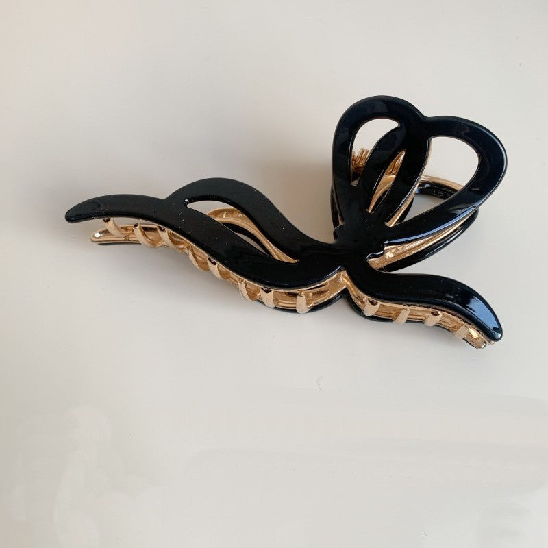 PREMIUM PVC TOILE PATTERN BOW HAIR CLAW CLIPS | 40H928