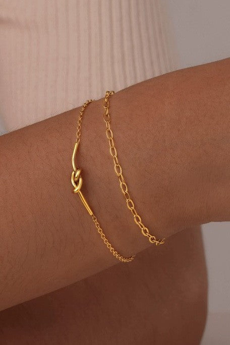 18K STAINLESS STEEL TARNISH FREE KNOT BRACELET | 40B5144