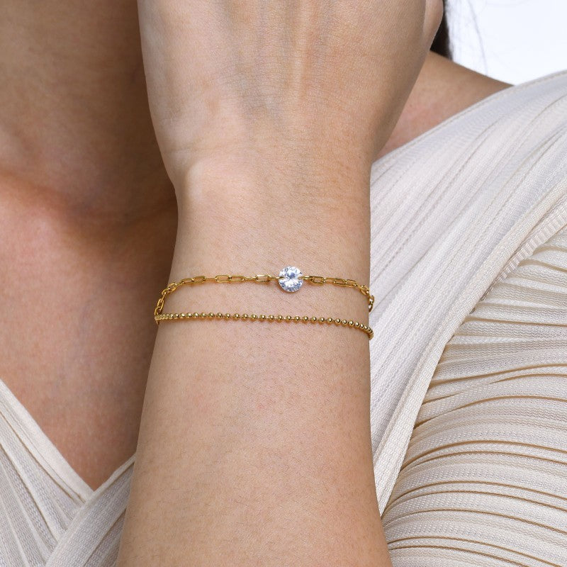 18K STAINLESS STEEL TARNISH FREE HEART BRACELET | 40B5147