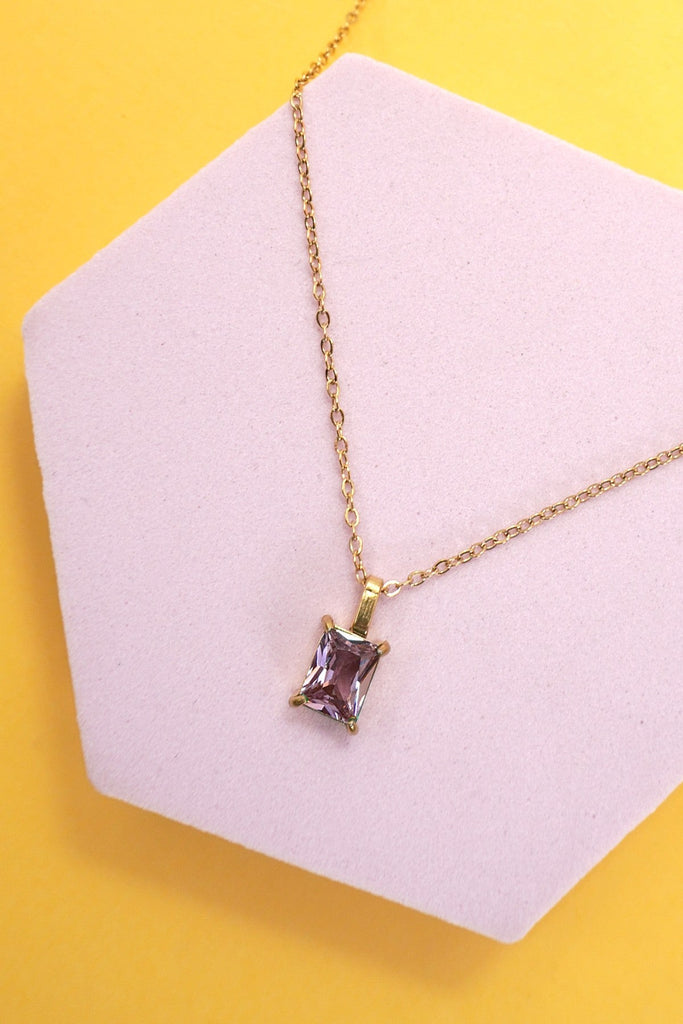 18K STAINLESS STEEL TARNISH FREE GLASS NECKLACE | 40NK9444