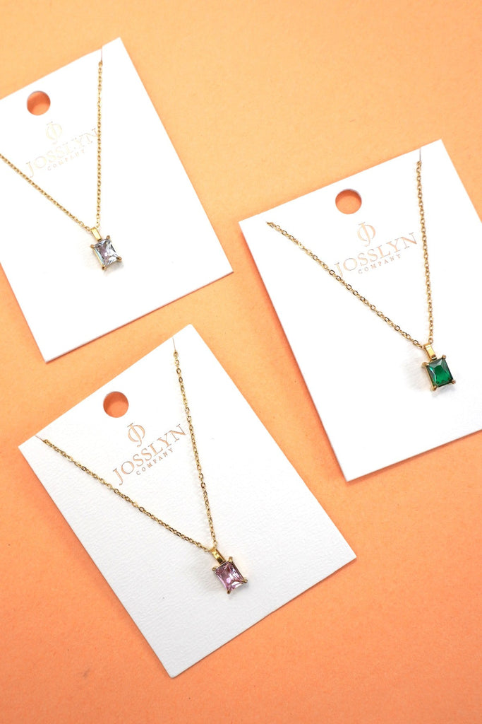 18K STAINLESS STEEL TARNISH FREE GLASS NECKLACE | 40NK9444