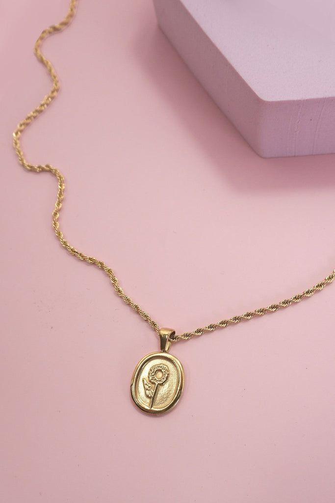 18K STAINLESS STEEL TARNISH FREE ROSE NECKLACE | 40NK9447