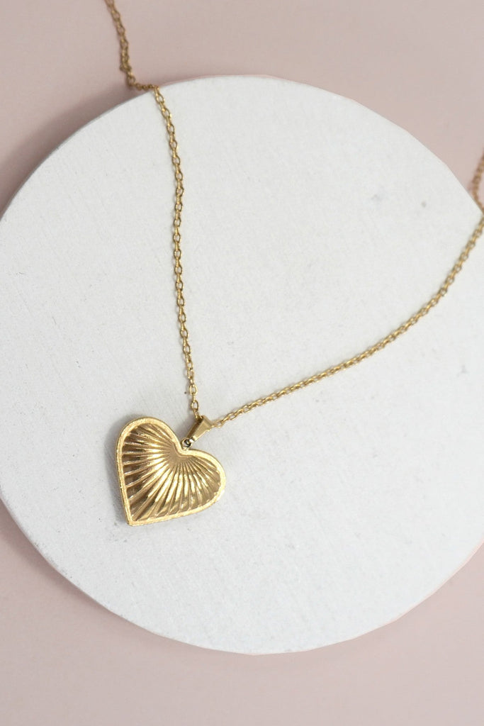 18K STAINLESS STEEL TARNISH FREE HEART NECKLACE | 40NK9449