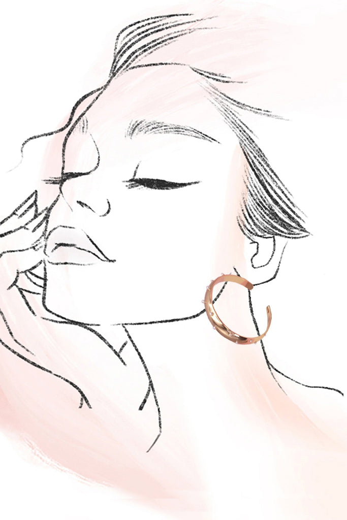 PEARL STUDDED HOOP EARRINGS | 31E50558