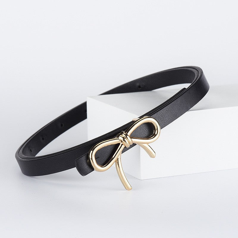 SMOOTH BOW SHAPED BUCKLE FAUX LEATHER BELT | 40BT650