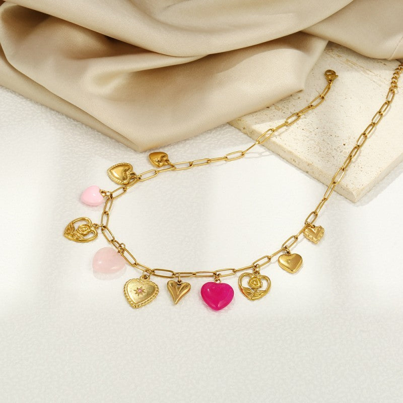 18K STAINLESS STEEL TARNISH FREE CHARM NECKLACE | 40NK9451