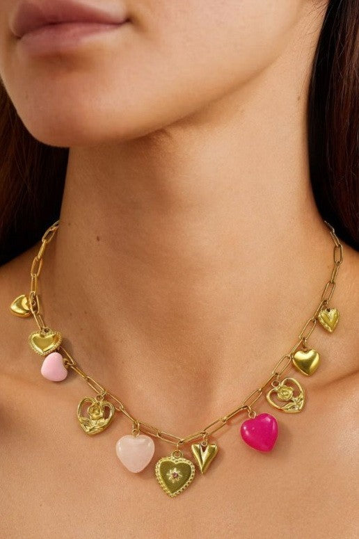 18K STAINLESS STEEL TARNISH FREE CHARM NECKLACE | 40NK9451