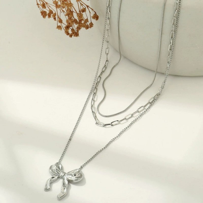 18K STAINLESS STEEL TARNISH FREE LAYERED NECKLACE | 40NK9452