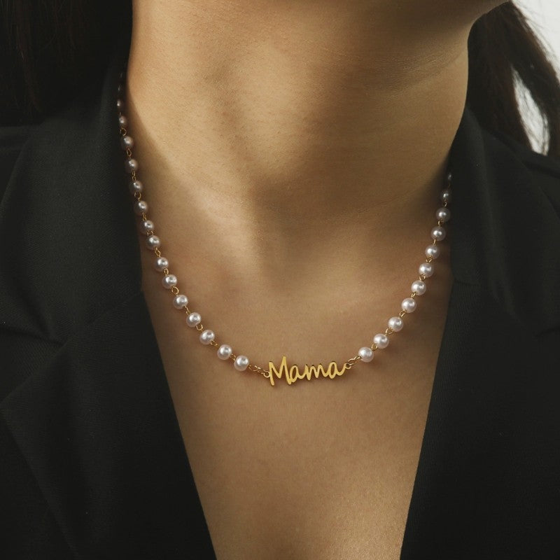 18K STAINLESS STEEL TARNISH FREE MAMA NECKLACE | 40NK9454