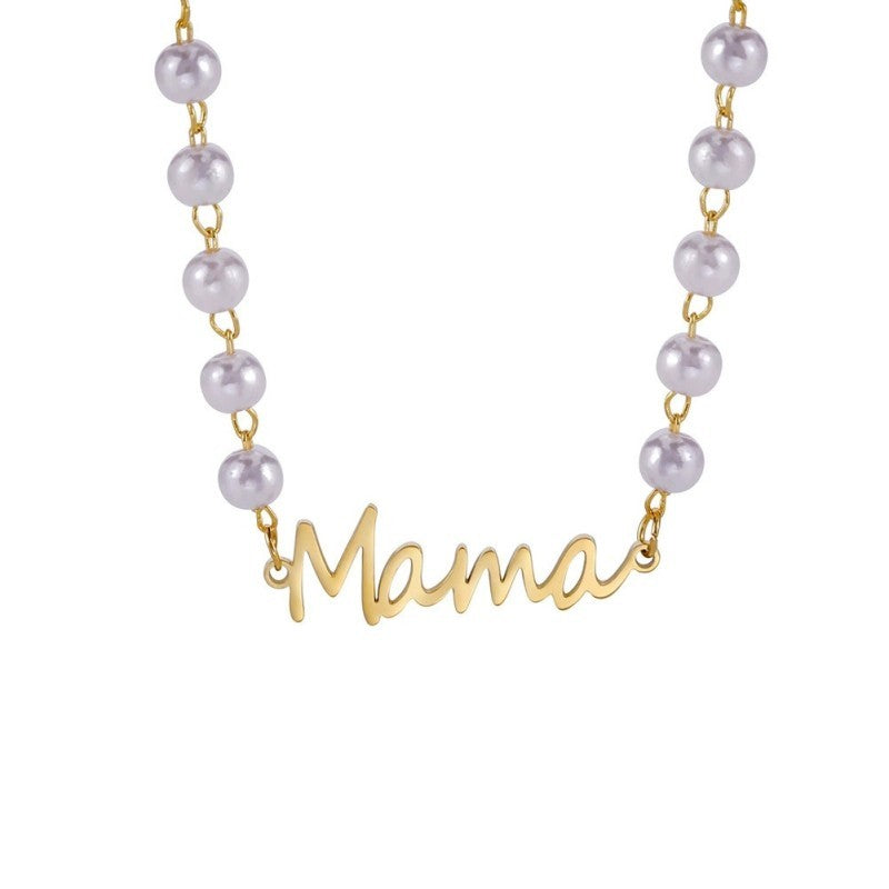 18K STAINLESS STEEL TARNISH FREE MAMA NECKLACE | 40NK9454