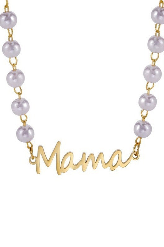 18K STAINLESS STEEL TARNISH FREE MAMA NECKLACE | 40NK9454